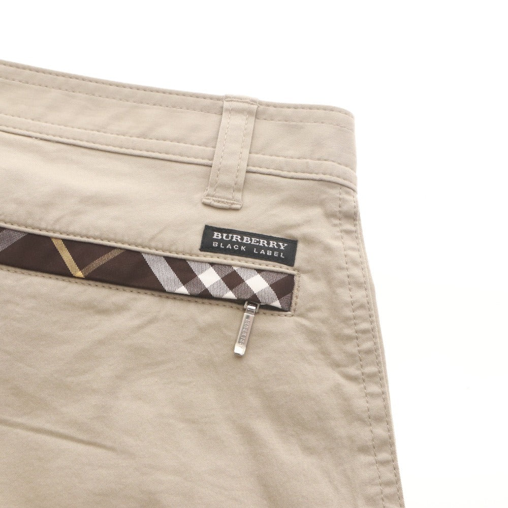 ■ BURBERRY BLACK LABEL カーゴハーフパンツ ショート丈 ボトムス 多ポケット 内ノバチェック 三陽商会 メンズ 82(L相当) ライトベージュ
