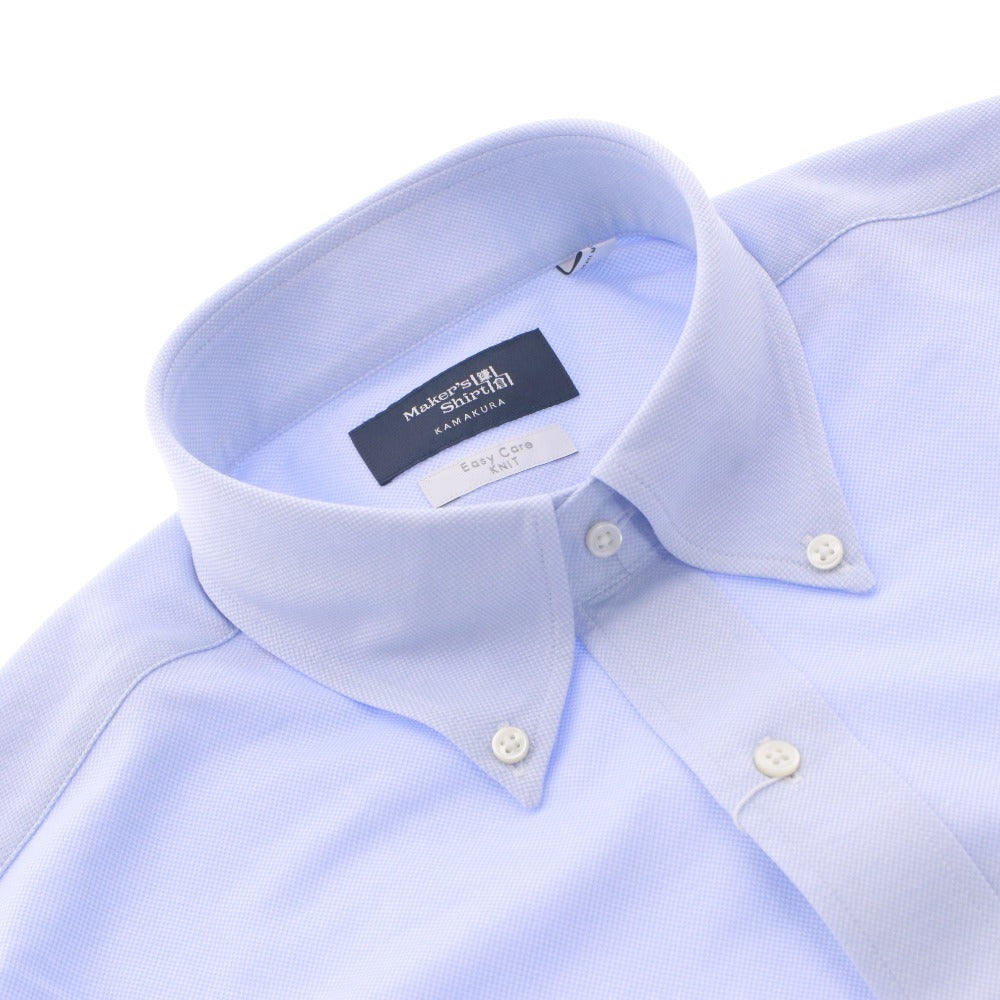 ■ Makers Shirt 鎌倉 ワイ/ドレスシャツ 長袖 トップス J-TECH EASY CARE KNIT パルパ ビジネス メンズ L ライトブルー タグ付き 未使用
