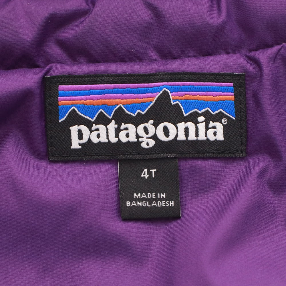 ■ Patagonia パタゴニア キッズ ダウンジャケット 長袖 アウター フード 子供服 メンズ レディース 4T(4歳向け) パープル 紫