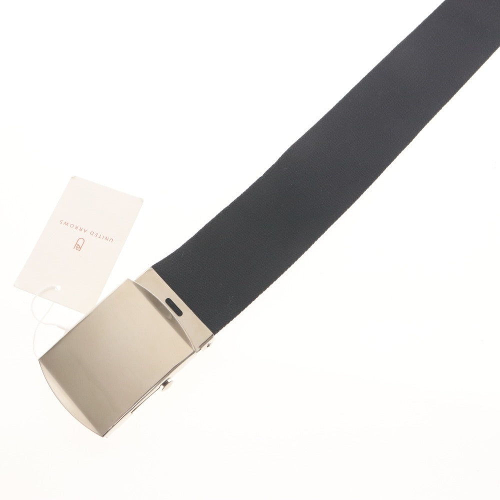 ■ UNITED ARROWS TOKYO ベルト プレートバックル シルバー ブラック 黒 日本製 フリーサイズ タグ付き 未使用