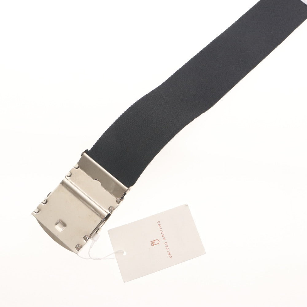 ■ UNITED ARROWS TOKYO ベルト プレートバックル シルバー ブラック 黒 日本製 フリーサイズ タグ付き 未使用