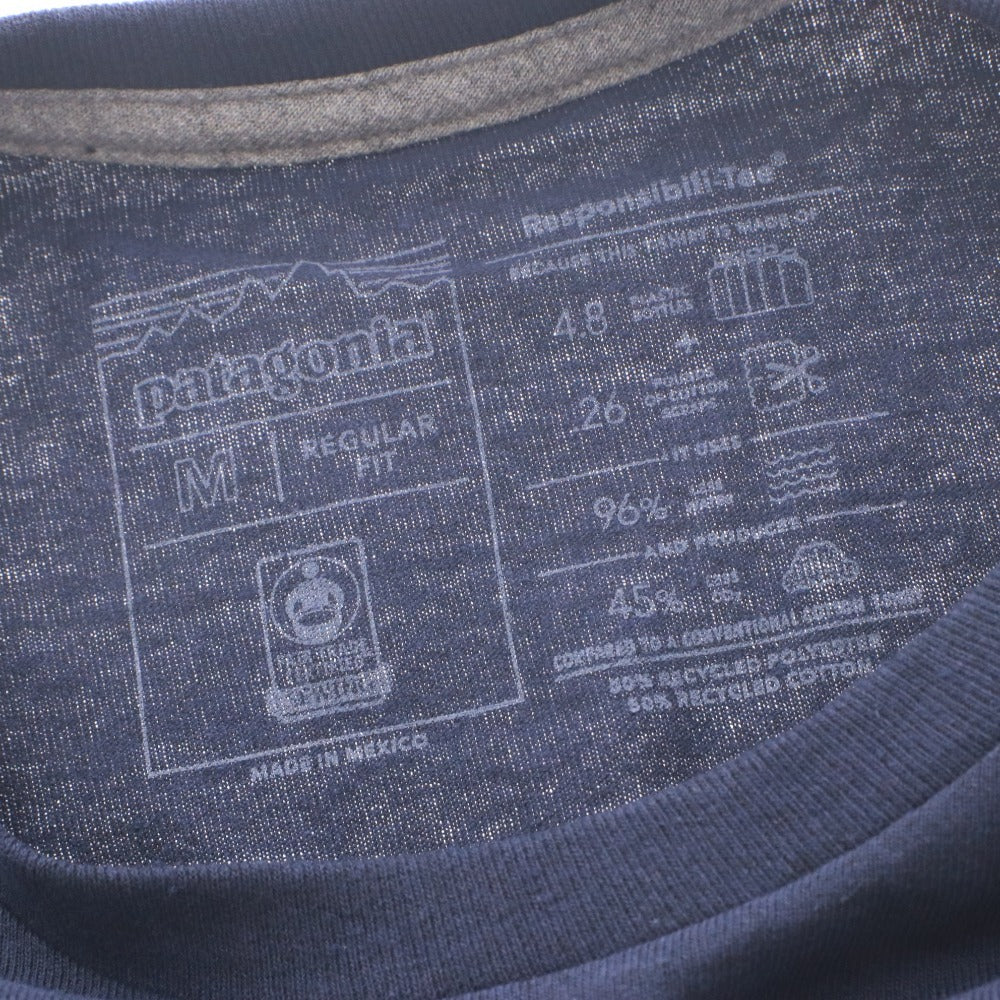 ■ パタゴニア Patagonia カットソー 半袖シャツ トップス P-6ラベル ポケット レスポンシビリティー メンズ M ネイビー タグ付き 未使用