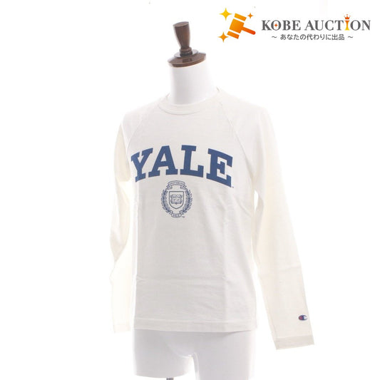■ Champion MADE IN USA 長袖 Tシャツ トップス T1011シリーズ YALEロゴ ラグラン カレッジ メンズ S 白 ホワイト タグ付き 未使用
