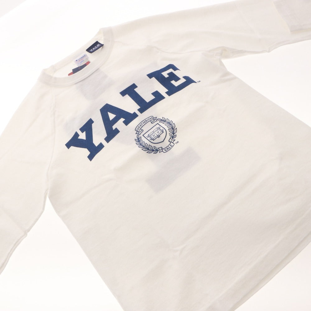 ■ Champion MADE IN USA 長袖 Tシャツ トップス T1011シリーズ YALEロゴ ラグラン カレッジ メンズ S 白 ホワイト タグ付き 未使用