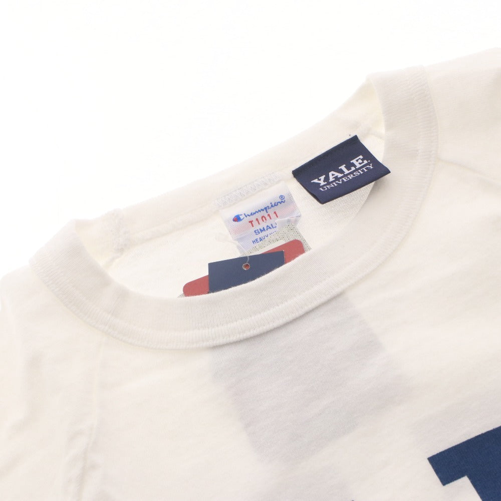 ■ Champion MADE IN USA 長袖 Tシャツ トップス T1011シリーズ YALEロゴ ラグラン カレッジ メンズ S 白 ホワイト タグ付き 未使用
