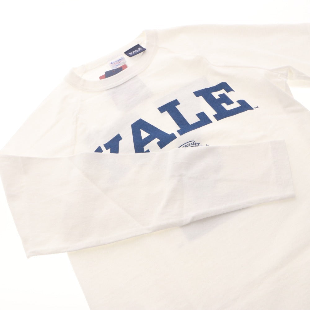 ■ Champion MADE IN USA 長袖 Tシャツ トップス T1011シリーズ YALEロゴ ラグラン カレッジ メンズ S 白 ホワイト タグ付き 未使用