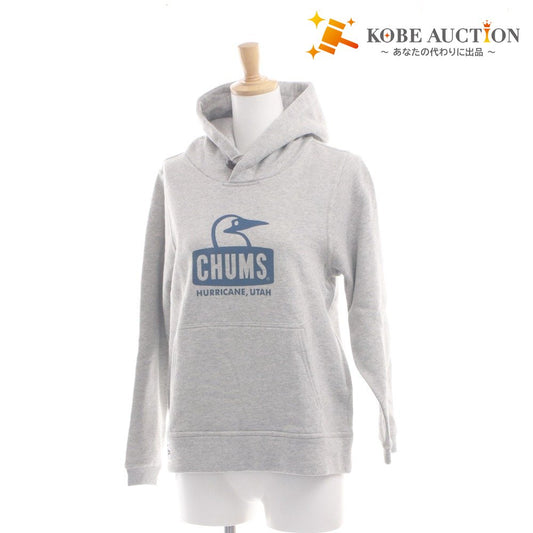 ■ CHUMS チャムス パーカー 長袖 トップス ブービーフェイスプルオーバー ロゴプリント レディース M ライトグレー タグ付き 未使用