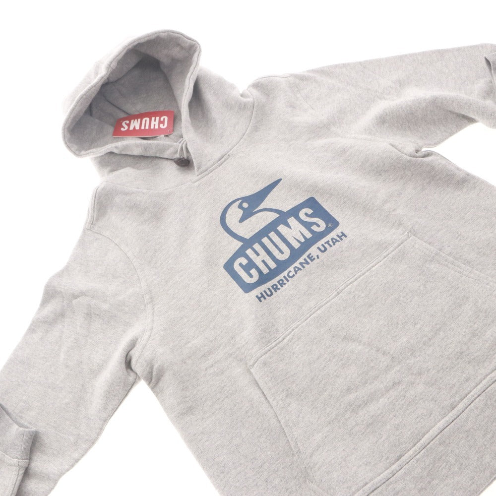 ■ CHUMS チャムス パーカー 長袖 トップス ブービーフェイスプルオーバー ロゴプリント レディース M ライトグレー タグ付き 未使用