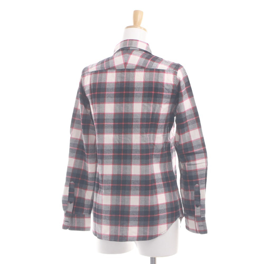 ■ BEAUTY&YOUTH UNITED ARROWS ネルシャツ 長袖 トップス 襟 フロントボタン チェック柄 レディース S 黒 赤系 グレー タグ付き 未使用