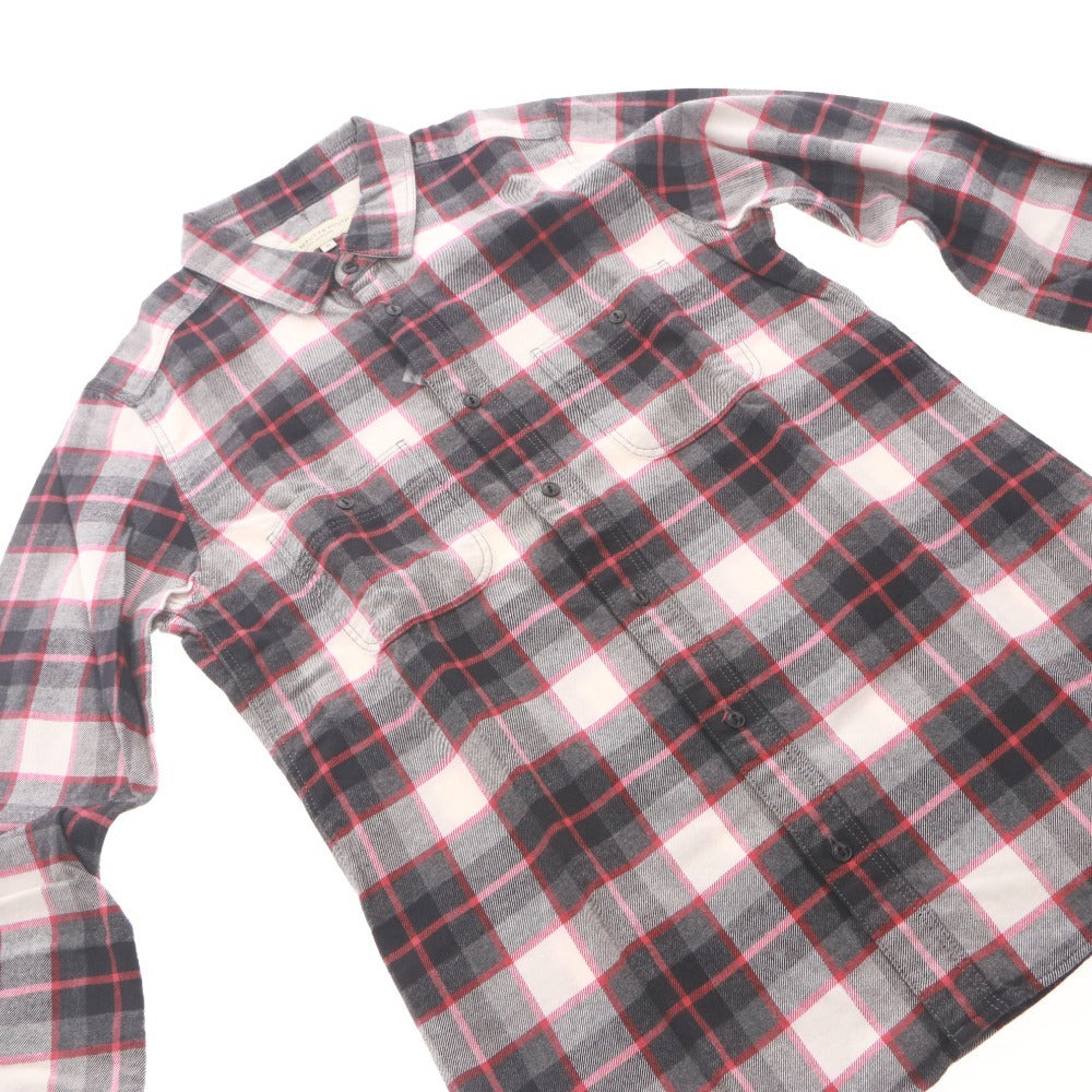 ■ BEAUTY&YOUTH UNITED ARROWS ネルシャツ 長袖 トップス 襟 フロントボタン チェック柄 レディース S 黒 赤系 グレー タグ付き 未使用