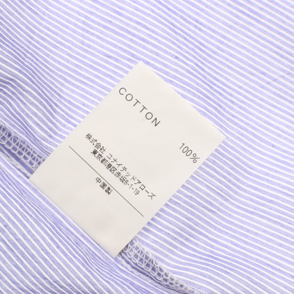 ■ BEAUTY&YOUTH UNITED ARROWS ブラウス 半袖シャツ トップス ストライプ柄 襟 ボタン レディース S コバルトブルー タグ付き 未使用