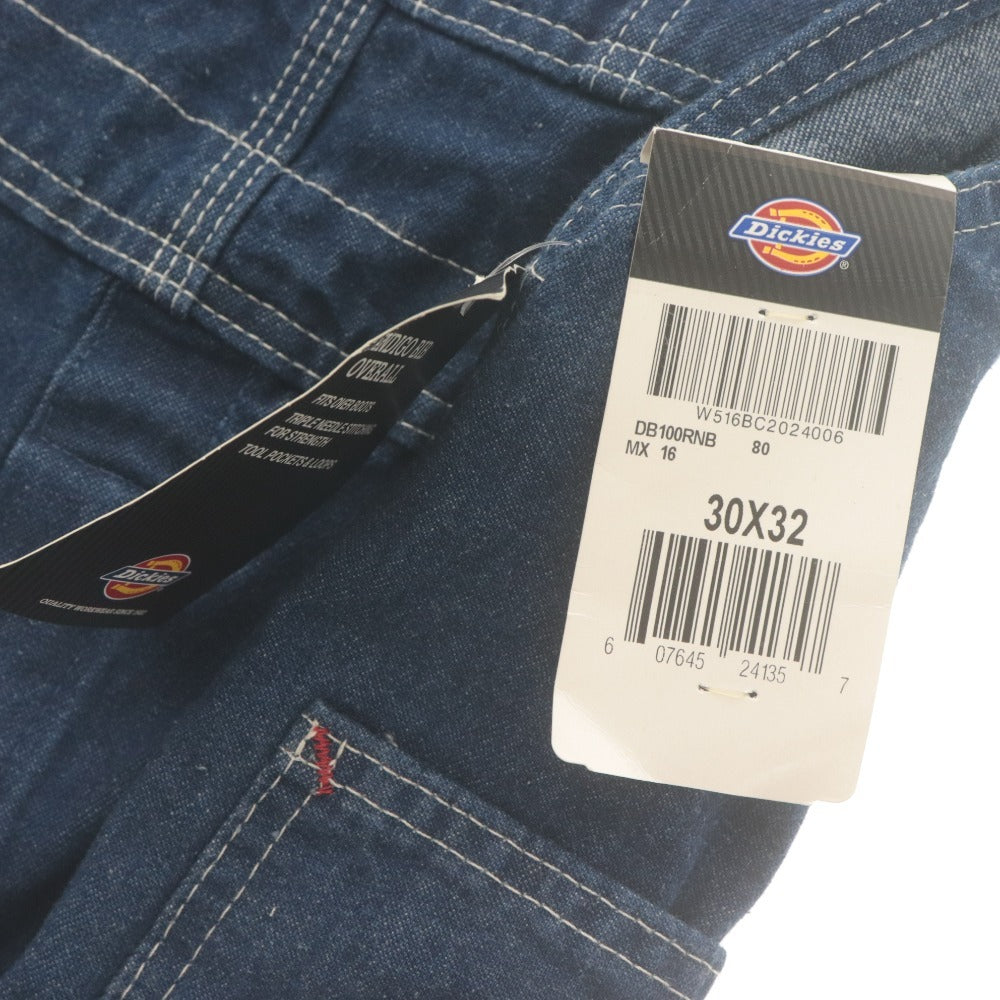 ■ Dickies Bib Overalls DB100 Bottoms Denim Patch Men's 30x32 Indigo Blue With Tags Unused