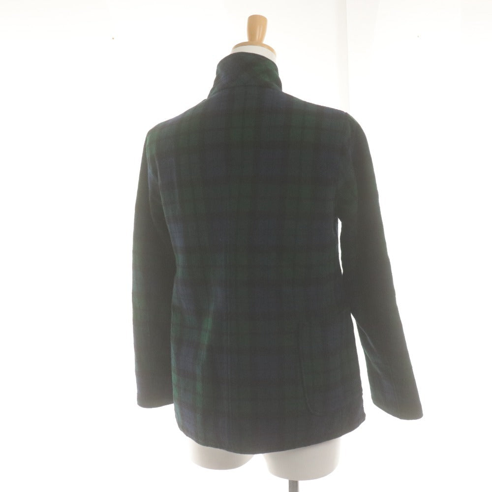 ■ FWK Engineered Garments ジャケット 長袖 アウター チェック柄 ボタン 襟 アメリカ製 メンズ 1 (S相当) 黒 ネイビー系 ダークグリーン