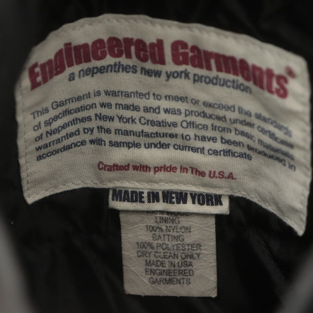 ■ FWK Engineered Garments ジャケット 長袖 アウター チェック柄 ボタン 襟 アメリカ製 メンズ 1 (S相当) 黒 ネイビー系 ダークグリーン