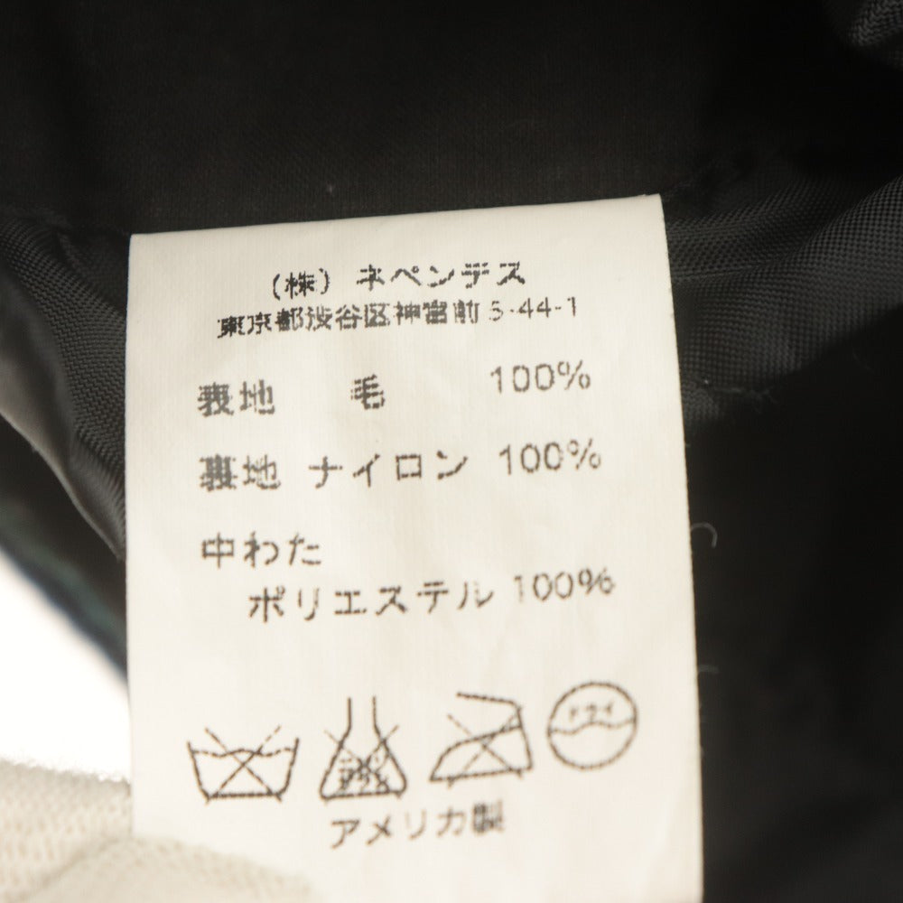 ■ FWK Engineered Garments ジャケット 長袖 アウター チェック柄 ボタン 襟 アメリカ製 メンズ 1 (S相当) 黒 ネイビー系 ダークグリーン