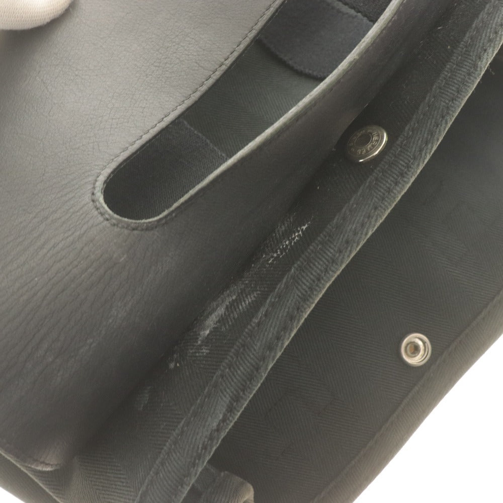 ■ HERMES Hermes Handbag Valparaiso PM Model Bag Tote Canvas Leather Women's Black Gray Khaki Gray No Pouch