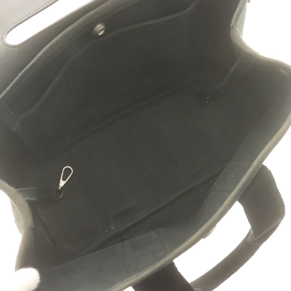 ■ HERMES Hermes Handbag Valparaiso PM Model Bag Tote Canvas Leather Women's Black Gray Khaki Gray No Pouch