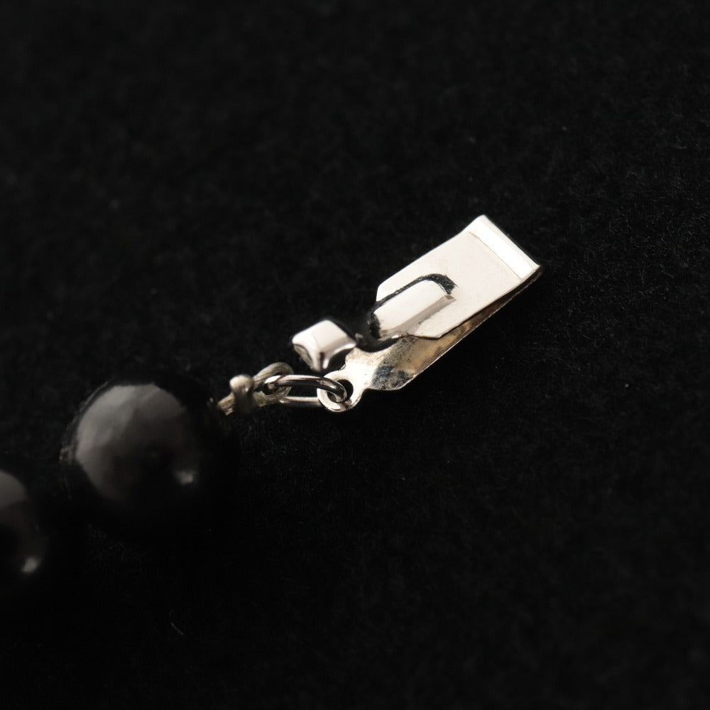 ■ 大丸 黒真珠 ネックレス アクセサリー シルバー金具 23.3g 43cm レディース ブラック 箱付き