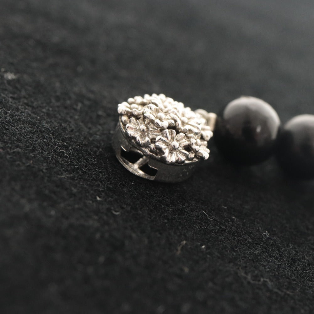 ■ 大丸 黒真珠 ネックレス アクセサリー シルバー金具 23.3g 43cm レディース ブラック 箱付き