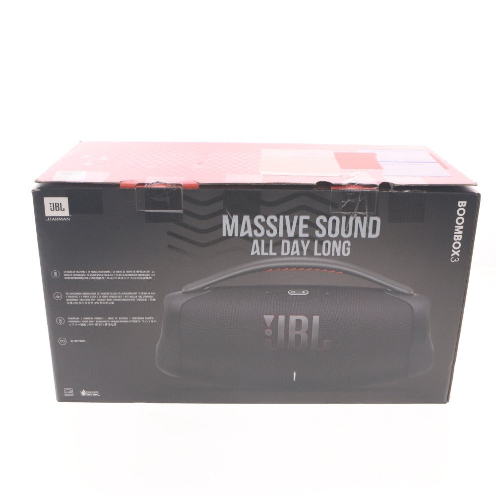 ■ JBL スピーカー BOOMBOX3 大型ポータブルBluetoothスピーカー オーディオ機器 最大約24時間 重低音 通電確認済み 箱 付属品付き