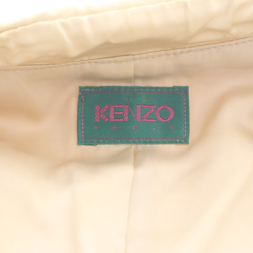 ■ KENZO ケンゾー コート アウター 紐 ロング 無地 レディース M ベージュ系