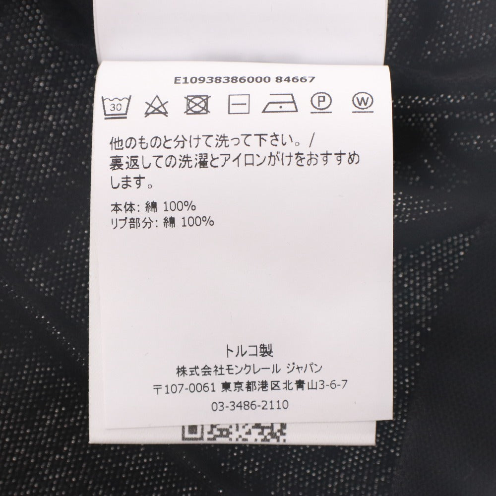 ■ MONCLER モンクレール Tシャツ トップス 半袖 ボタン 襟 ワンポイント レディース メンズ M ブラック タグ付き 未使用
