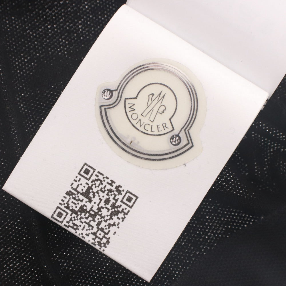 ■ MONCLER モンクレール Tシャツ トップス 半袖 ボタン 襟 ワンポイント レディース メンズ M ブラック タグ付き 未使用