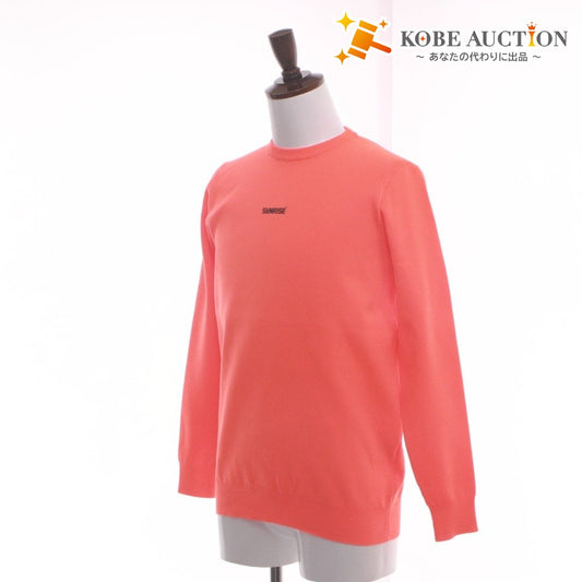 ■ SUNRISE サンライズ Tシャツ 長袖 丸首 トップス ウェア ゴルフ ロゴ 無地 メンズ レディース M オレンジ シール付き