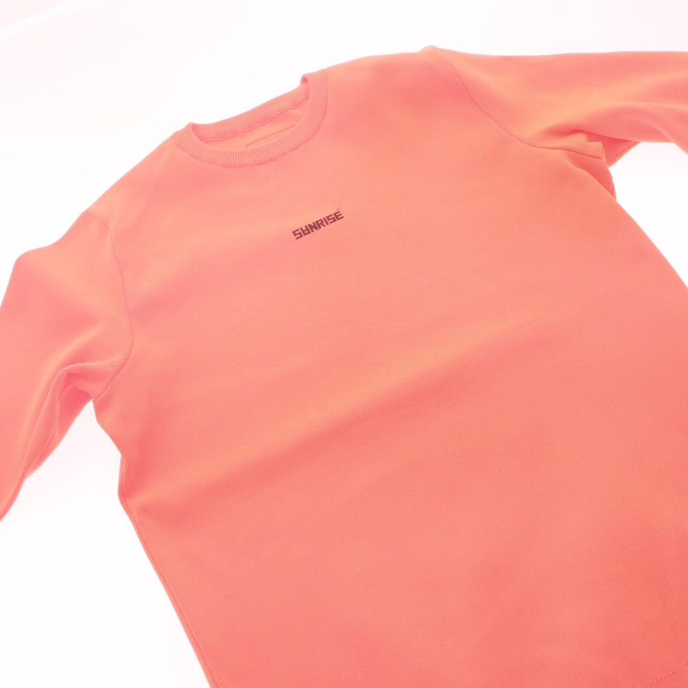 ■ SUNRISE サンライズ Tシャツ 長袖 丸首 トップス ウェア ゴルフ ロゴ 無地 メンズ レディース M オレンジ シール付き
