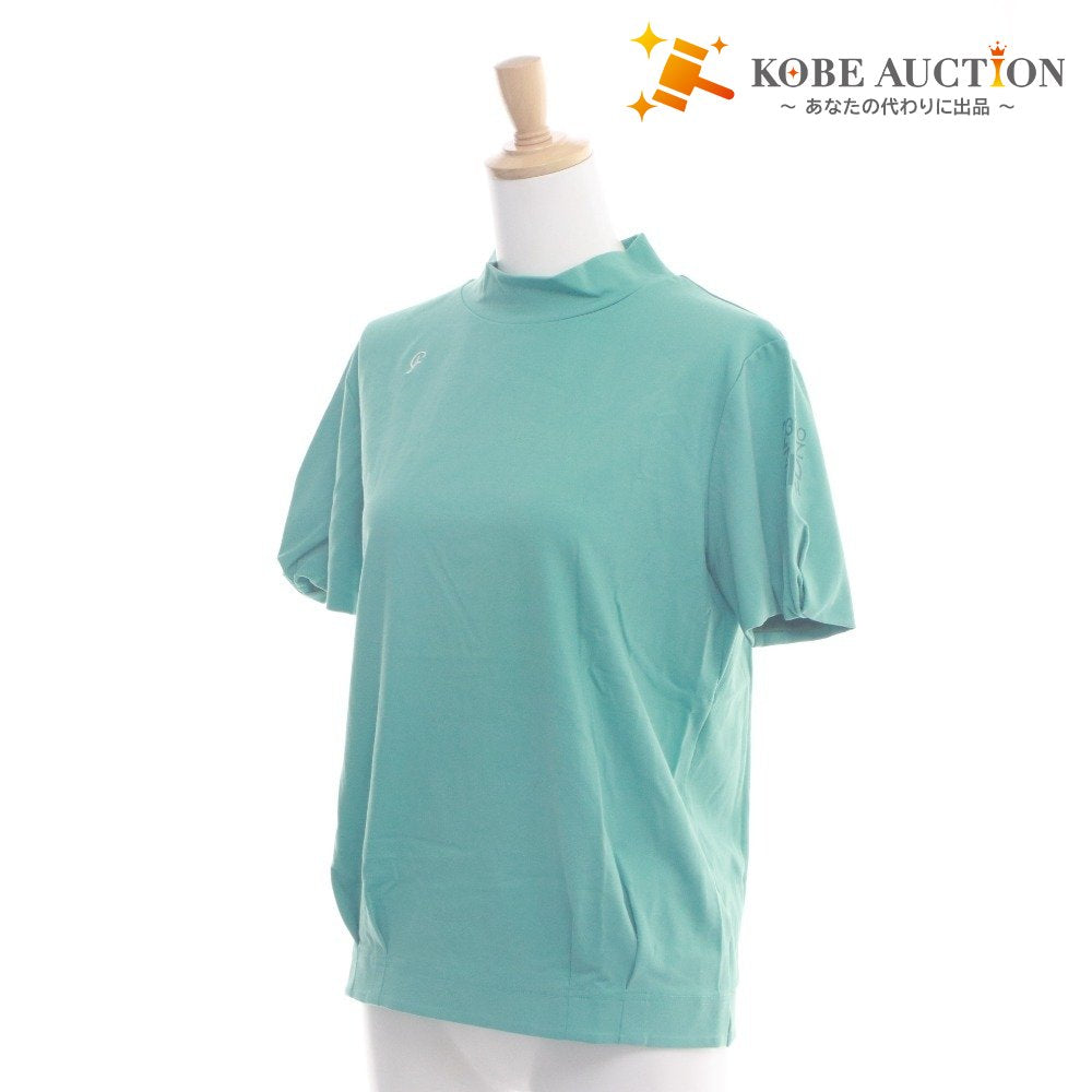 ■ 23区GOLF 23Fondation Tシャツ ウェア トップス 半袖 丸首 ゴルフウェア レディース 158~166 ブルーグリーン タグ付き 未使用