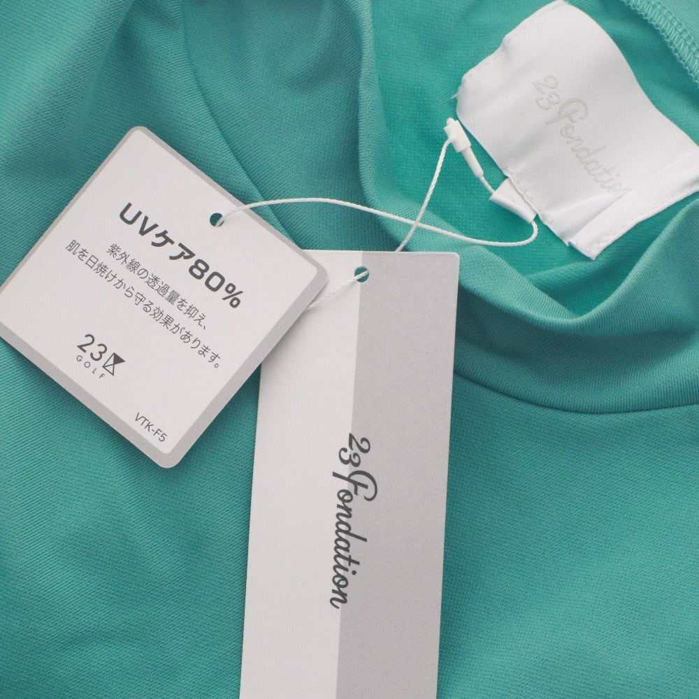 ■ 23区GOLF 23Fondation Tシャツ ウェア トップス 半袖 丸首 ゴルフウェア レディース 158~166 ブルーグリーン タグ付き 未使用