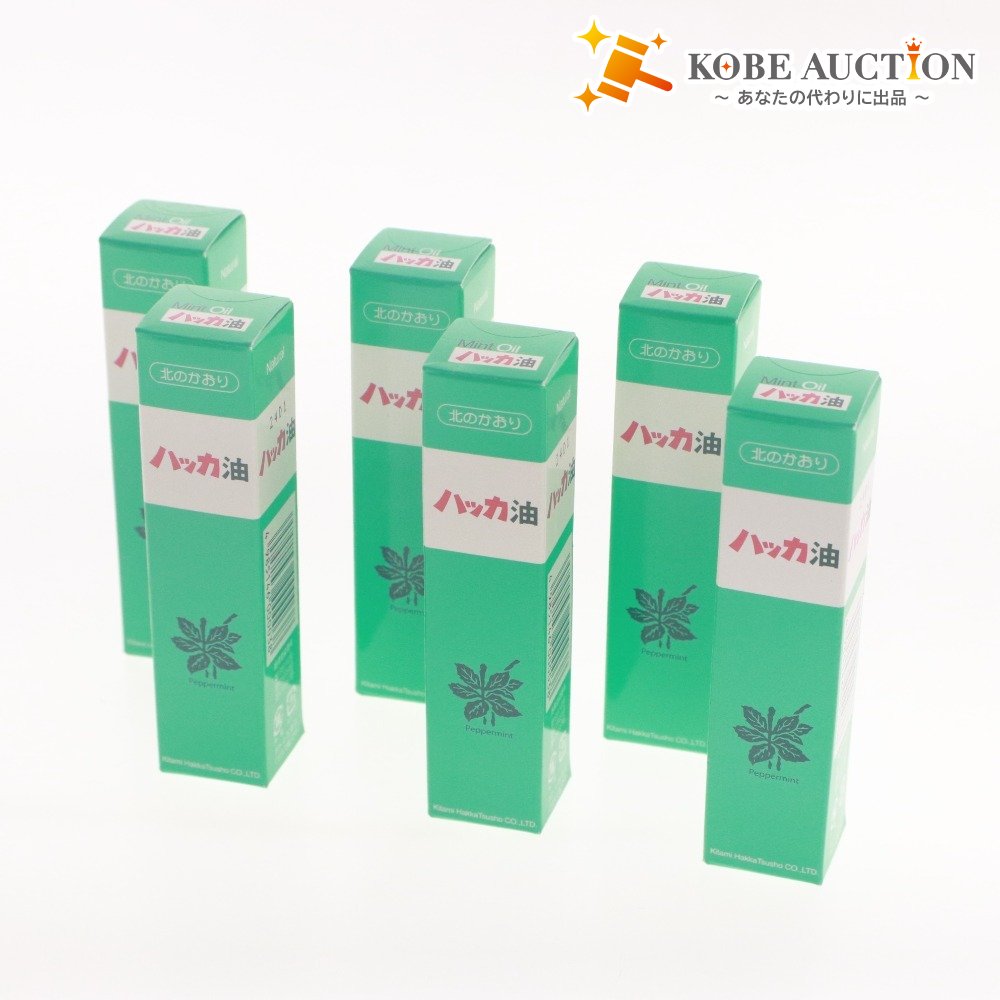 ■ Kitami Hakka Tsusho Hakka Oil (Mentha Oil) - 6 Bottles - Set Sale - Outdoor, Insect Repellent, Heat Countermeasure, Deodorizing, Cleaning - Unopened, Unused, With Box