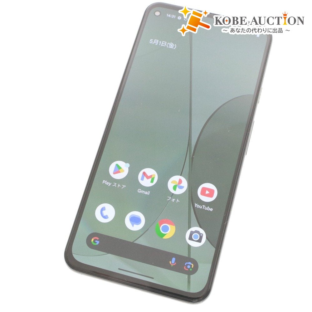 ■ Google グーグル スマートフォン Pixel 5a 5G 128GB カーキ系 初期化 通電確認済み 箱 付属品付き