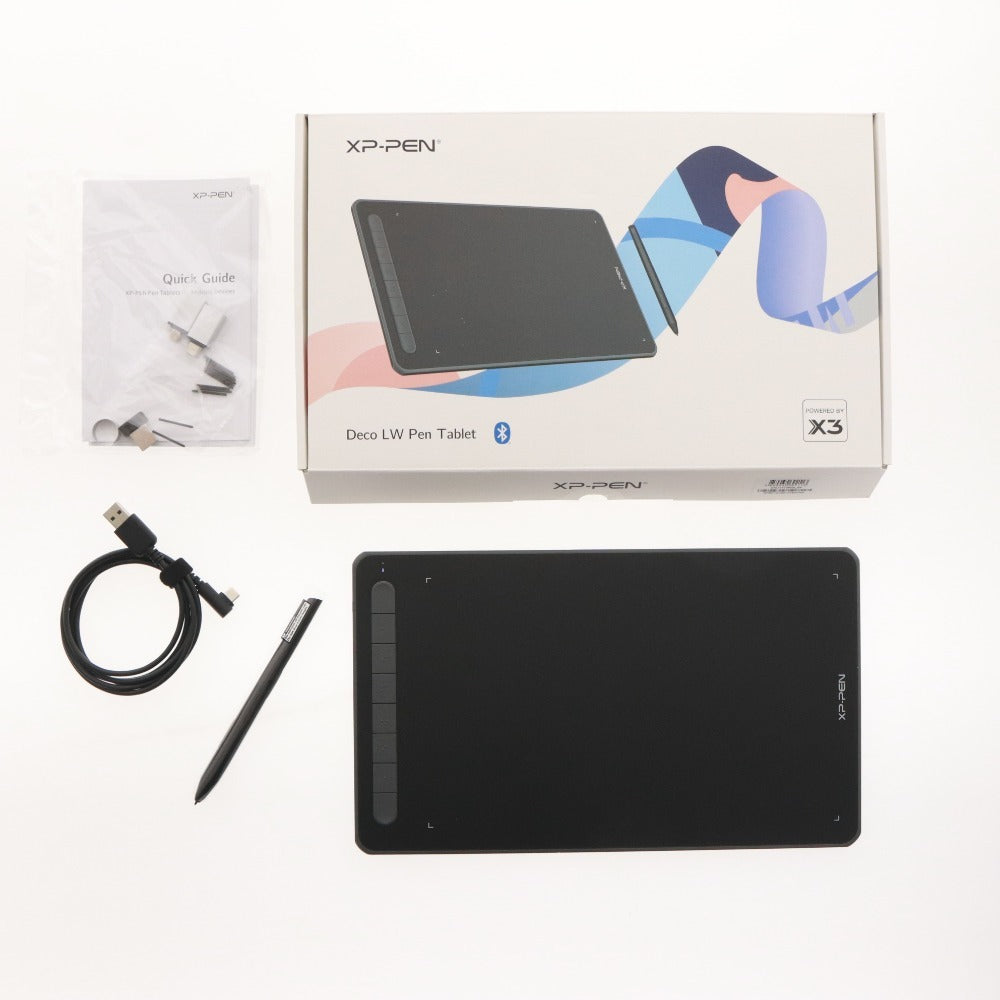 ■ XPPen ペンタブレット Deco LW Pen Tablet ペンタブ イラスト らくがき ツール 入力装置 タブレット 動作確認済み 箱 付属品付き