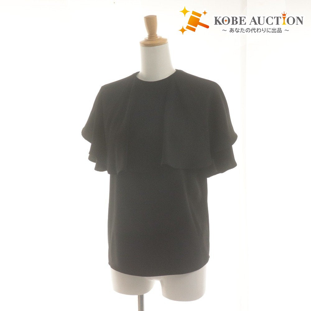 ■ NOBLE Blouse Short Sleeve Top Cape Simple Ladies F Black With Tags Unused