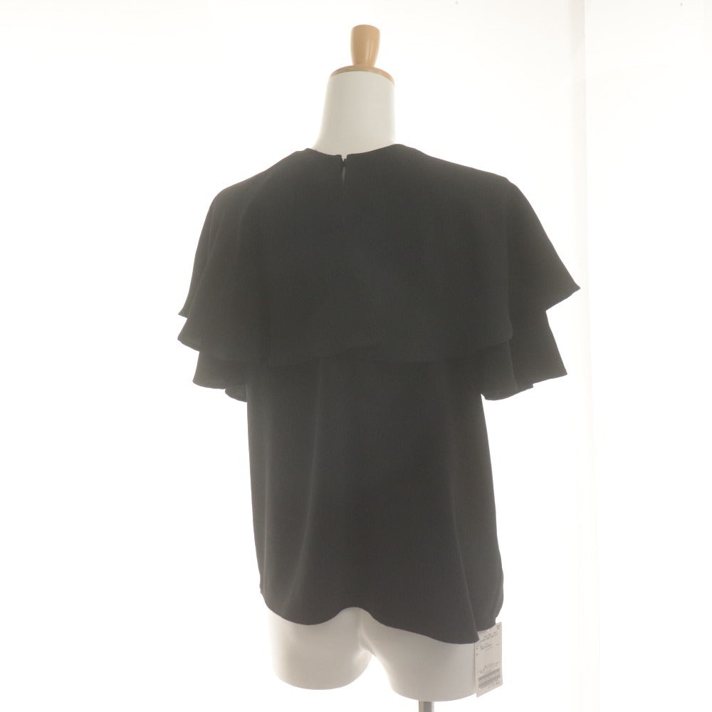 ■ NOBLE Blouse Short Sleeve Top Cape Simple Ladies F Black With Tags Unused