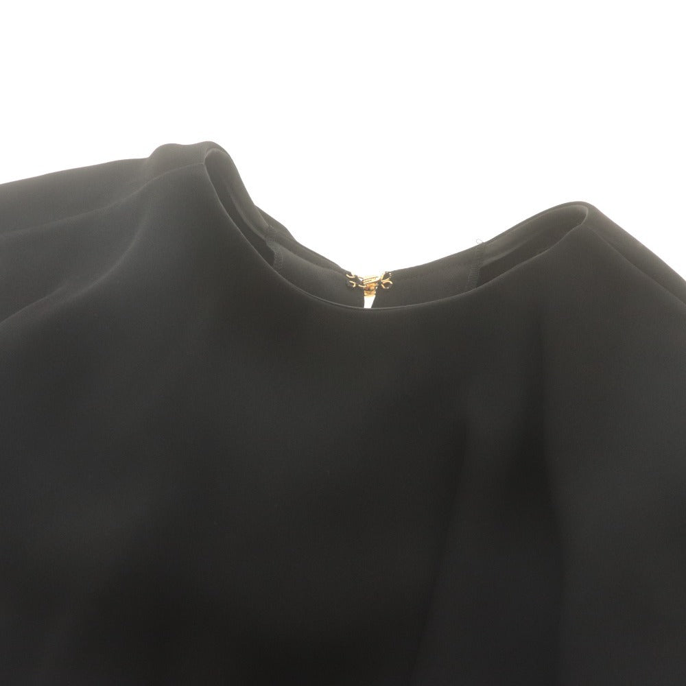 ■ NOBLE Blouse Short Sleeve Top Cape Simple Ladies F Black With Tags Unused