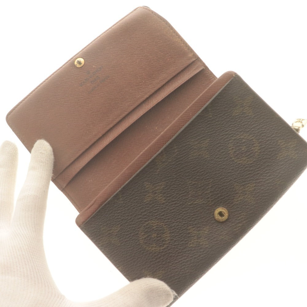 ■ LOUIS VUITTON ルイヴィトン 二つ折り財布 ウォレット ポルトモネ ビエ トレゾール モノグラム レディース ブラウン