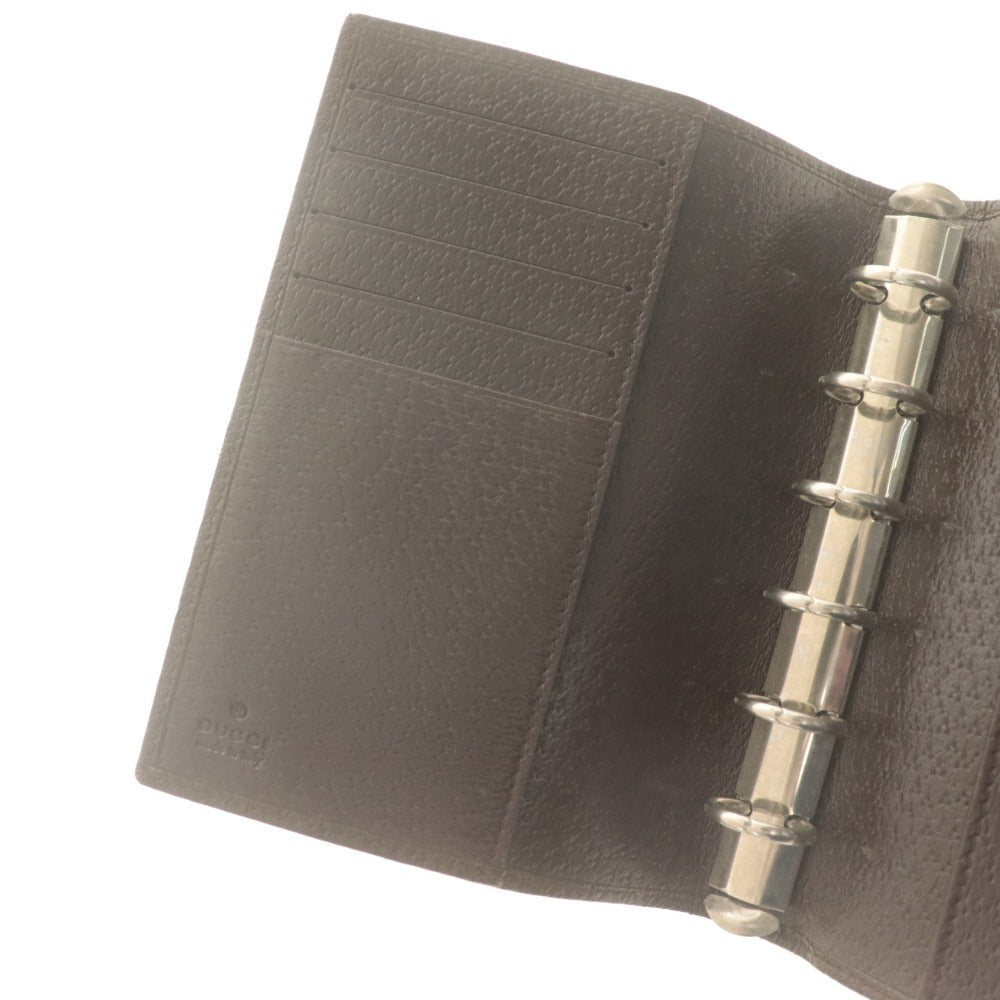 ■ GUCCI Agenda Cover Case Organizer GG Supreme 6-Ring Men's Women's Brown with Dust Bag