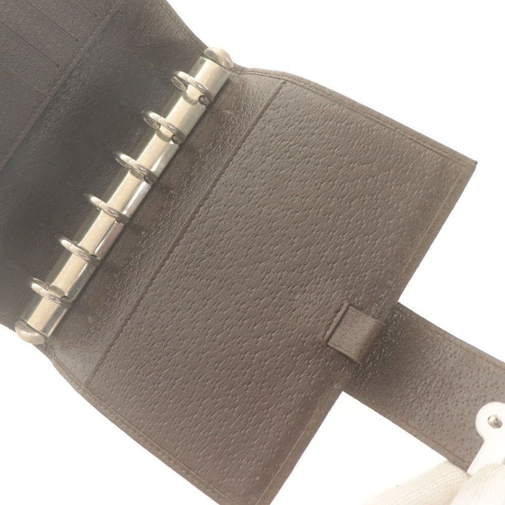 ■ GUCCI Agenda Cover Case Organizer GG Supreme 6-Ring Men's Women's Brown with Dust Bag