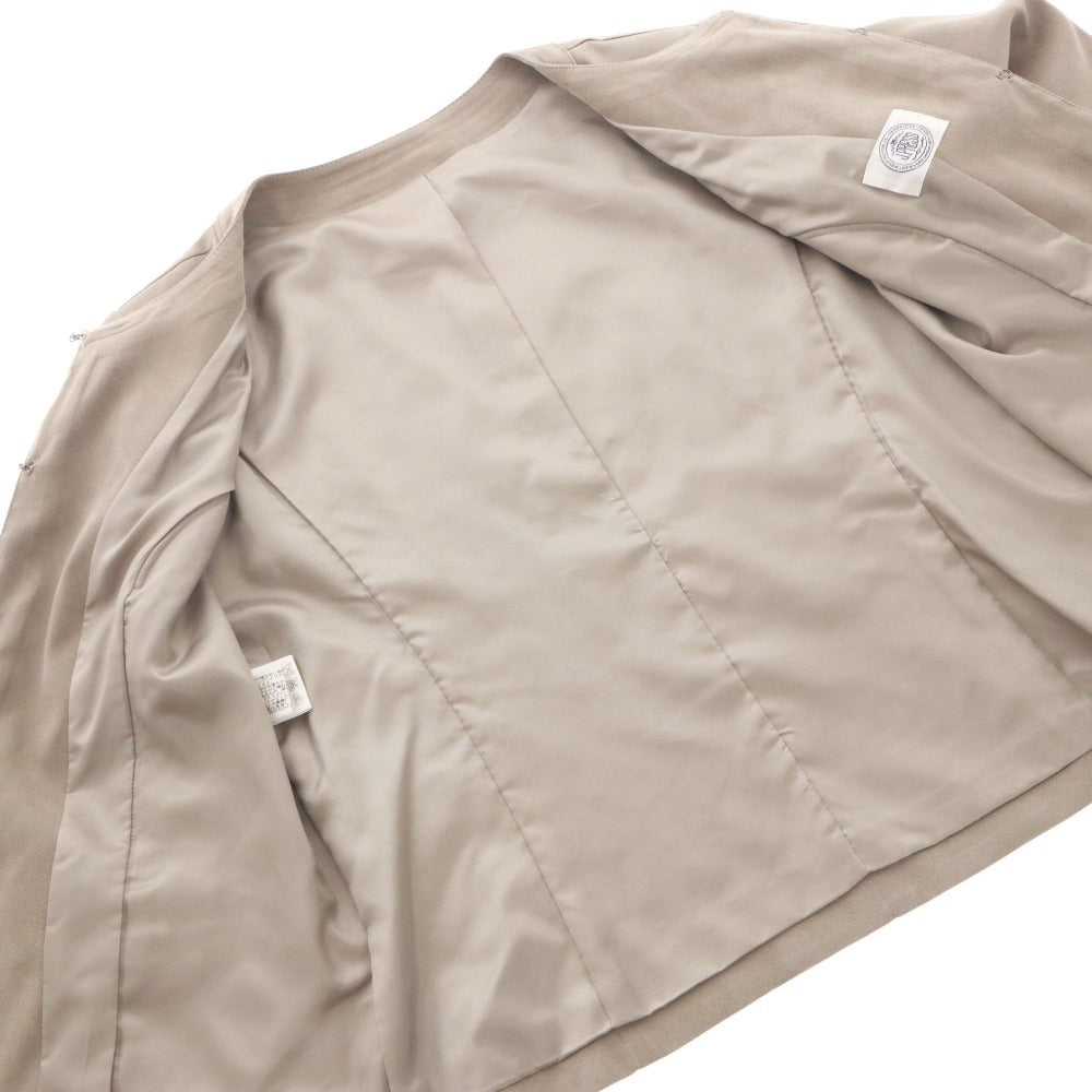 ■ J.PRESS ジェイプレス ジャケット スカート セットアップ アウター ボトムス 長袖 ひざ丈 無地 ボタン ポケット レディース ベージュ系