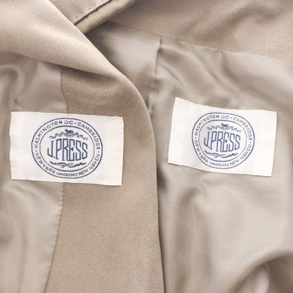 ■ J.PRESS ジェイプレス ジャケット スカート セットアップ アウター ボトムス 長袖 ひざ丈 無地 ボタン ポケット レディース ベージュ系