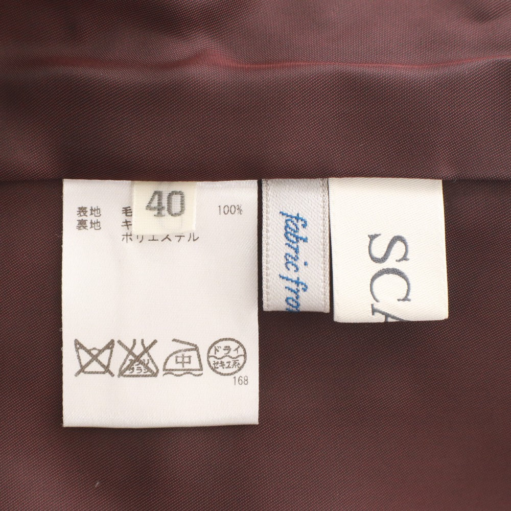 ■ SCAPA スキャパ スーツ セットアップ ジャケット スカート ボタン ポケット ファスナー レディース 40 カーキグレー系