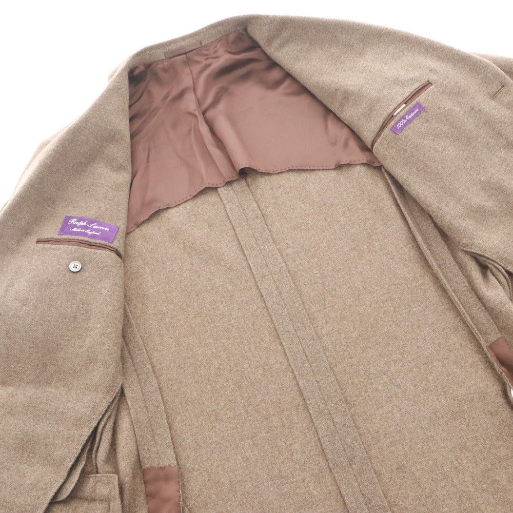 ■ RALPH LAUREN purple label ラルフローレン パープルレーベル ジャケット アウター ボタン ポケット カシミア メンズ 10 ブラウン系