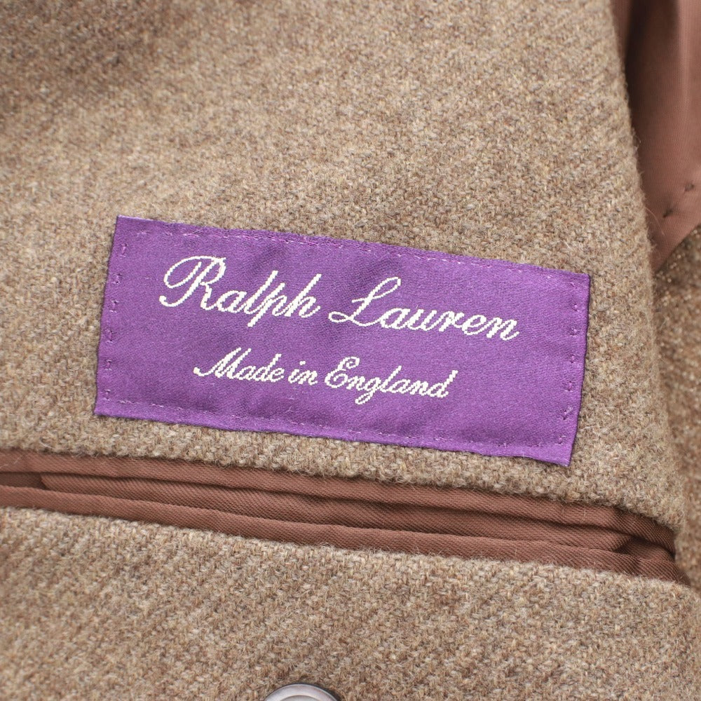 ■ RALPH LAUREN purple label ラルフローレン パープルレーベル ジャケット アウター ボタン ポケット カシミア メンズ 10 ブラウン系