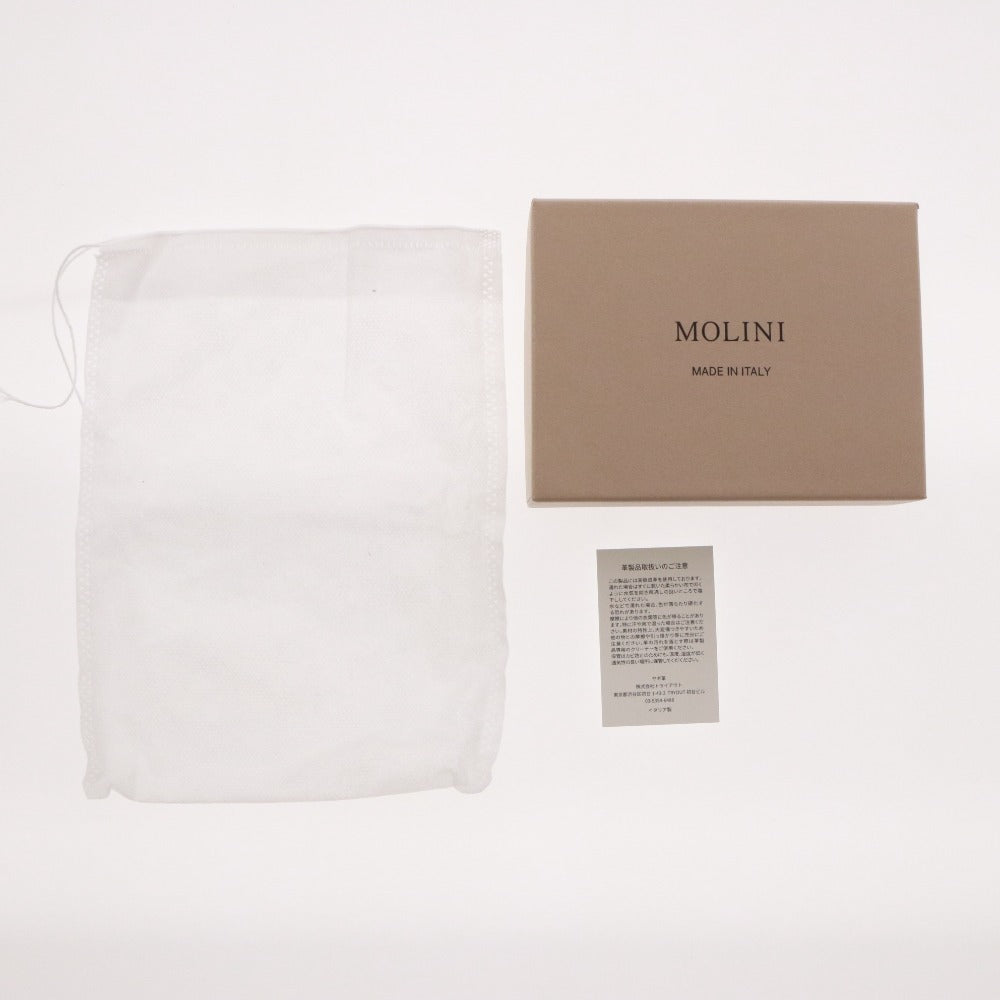 ■ MOLINI モリニ ミニ ウォレット 財布 小銭入れ コインケース カードケース イタリア製 レディース ベージュ系 箱付き