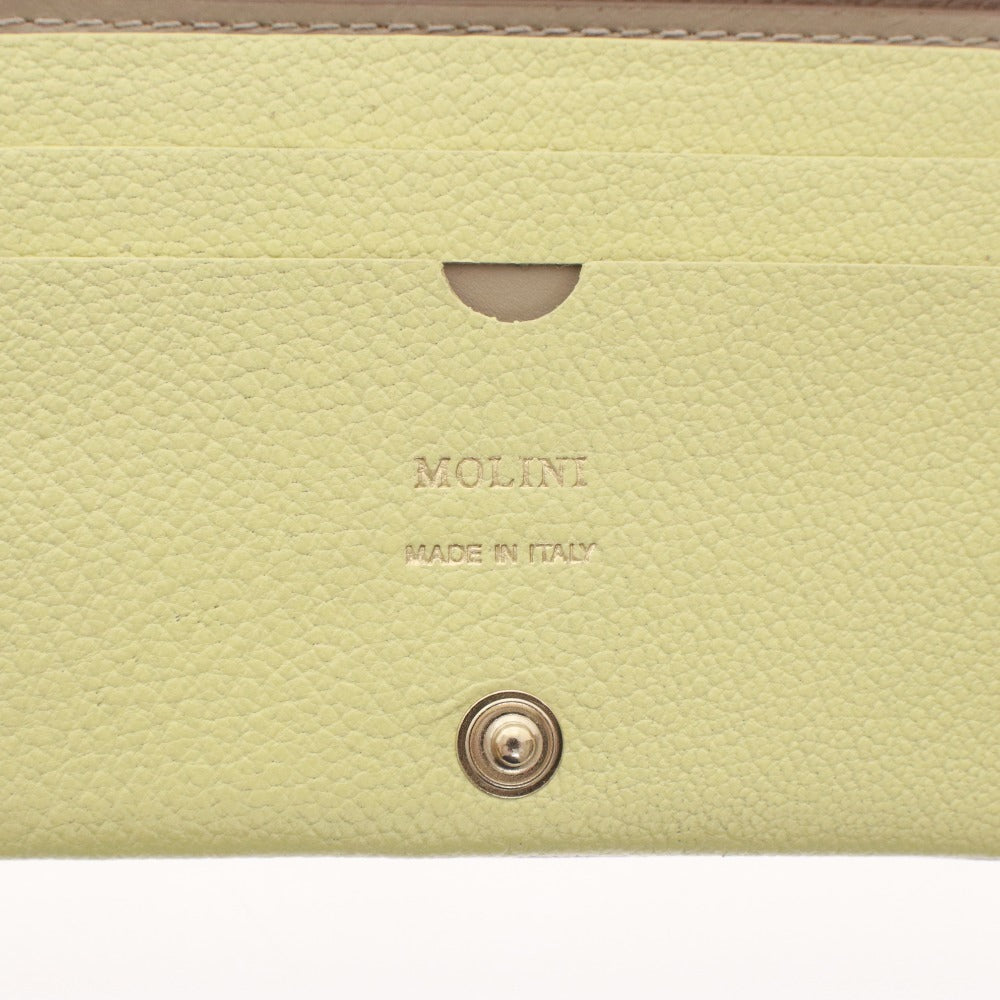 ■ MOLINI モリニ 財布 ウォレット 二つ折り 小銭入れ 札入れ カード入れ イタリア製 レディース ベージュ系 箱付き