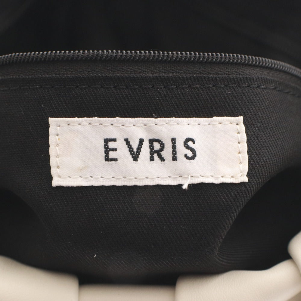 ■ EVRIS エヴリス ハンドバッグ ショルダーバッグ 鞄 ファスナーポケット ゴールド金具 金具 レディース アイボリー系