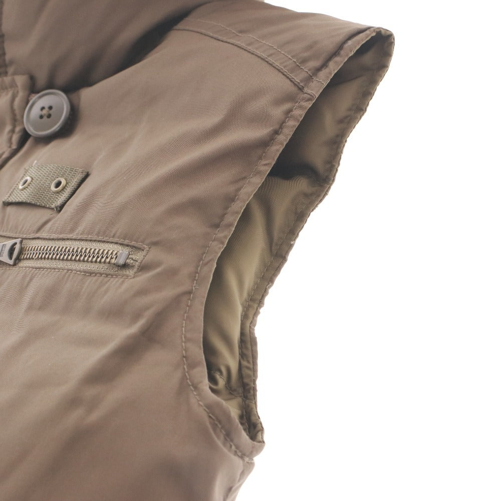 ■ RALPHLAUREN ラルフローレン ダウンベスト アウター ファスナー ポケット ボタン レディース 7 ブラウン系