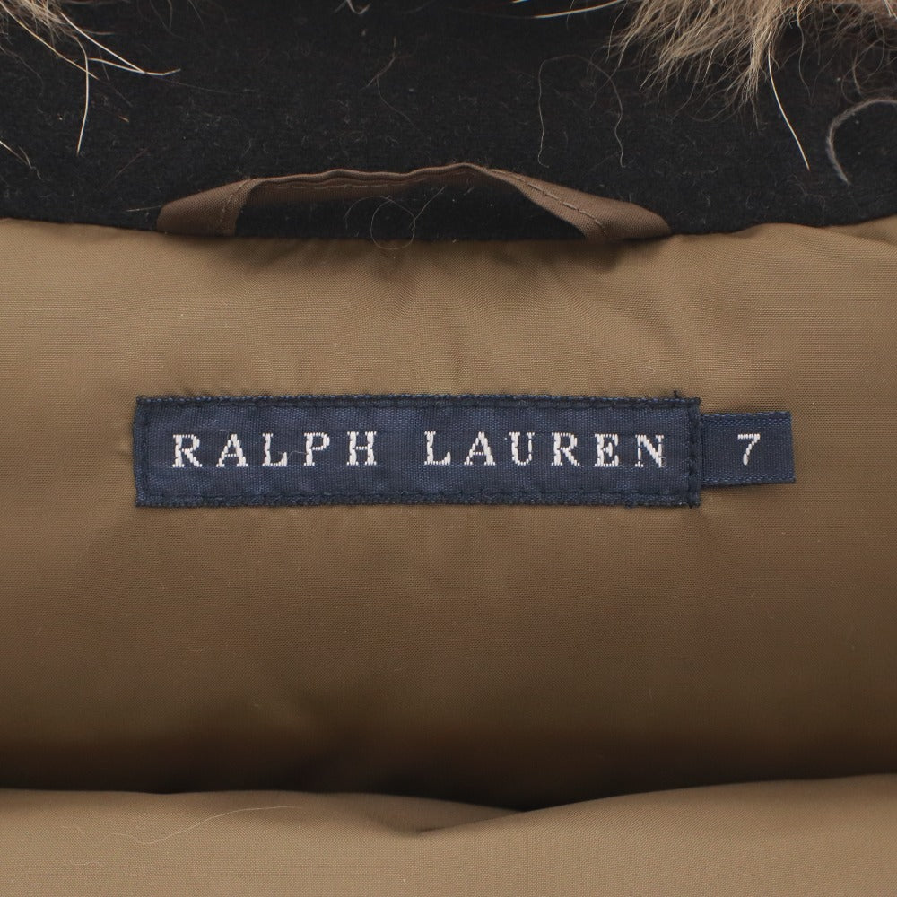 ■ RALPHLAUREN ラルフローレン ダウンベスト アウター ファスナー ポケット ボタン レディース 7 ブラウン系